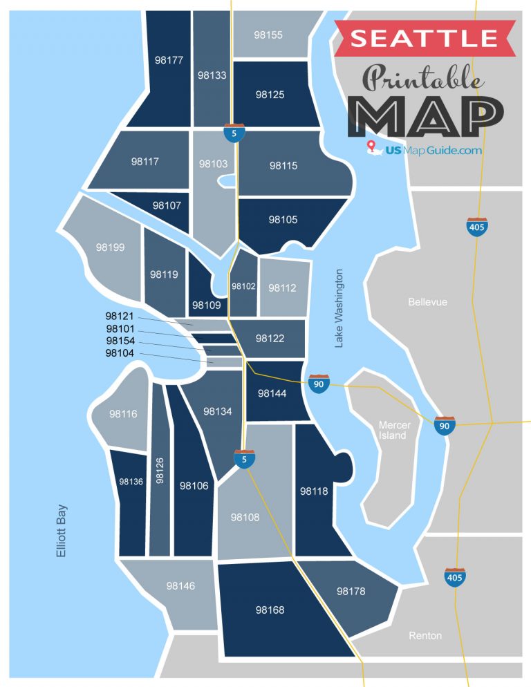 Zip Codes For Seattle Map - Map of world