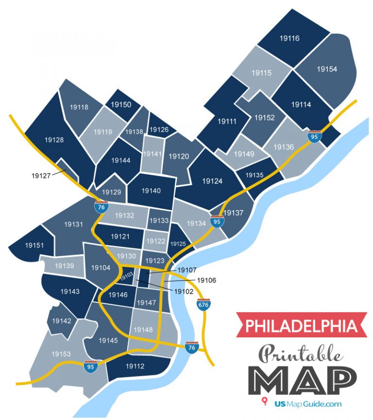 Philadelphia Zip Code Map Printable - United States Map